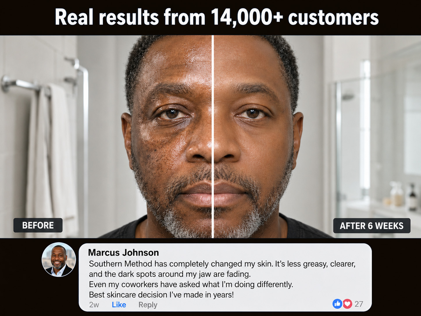 Before and after results from a Southern Method customer